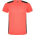 Detroit short sleeve unisex sports t-shirt, Fluor Coral / Solid black