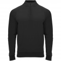 Epiro long sleeve unisex quarter zip sweatshirt, Solid black