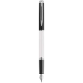 Hemisphere colour blocking fountain pen with palladium trim, White / Solid black