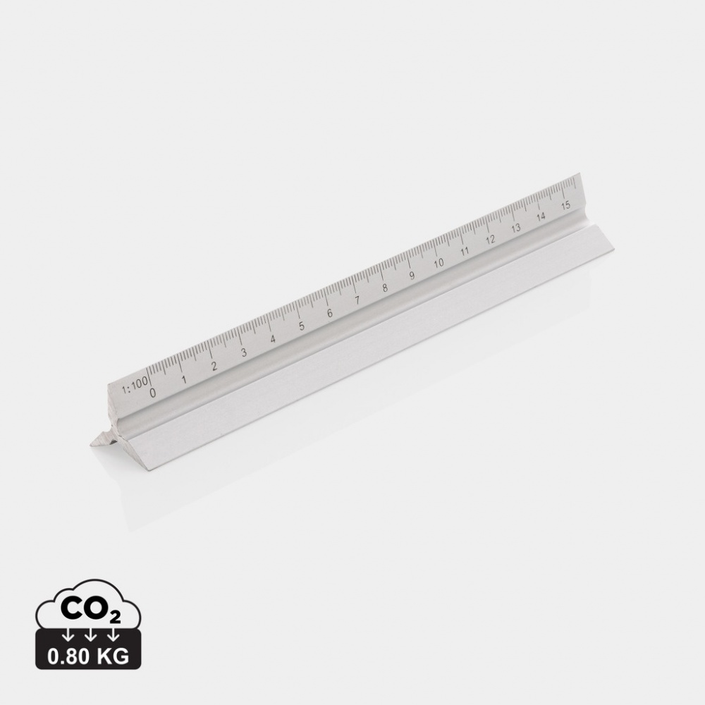 Logotrade advertising products photo of: 15cm. Aluminum triangular ruler