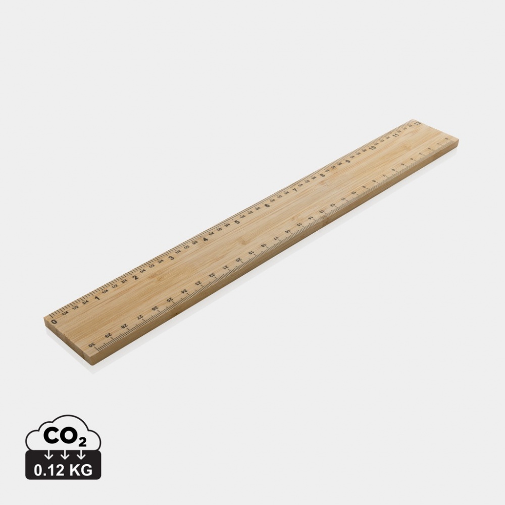 Logo trade promotional gift photo of: Timberson extra thick 30cm double sided bamboo ruler