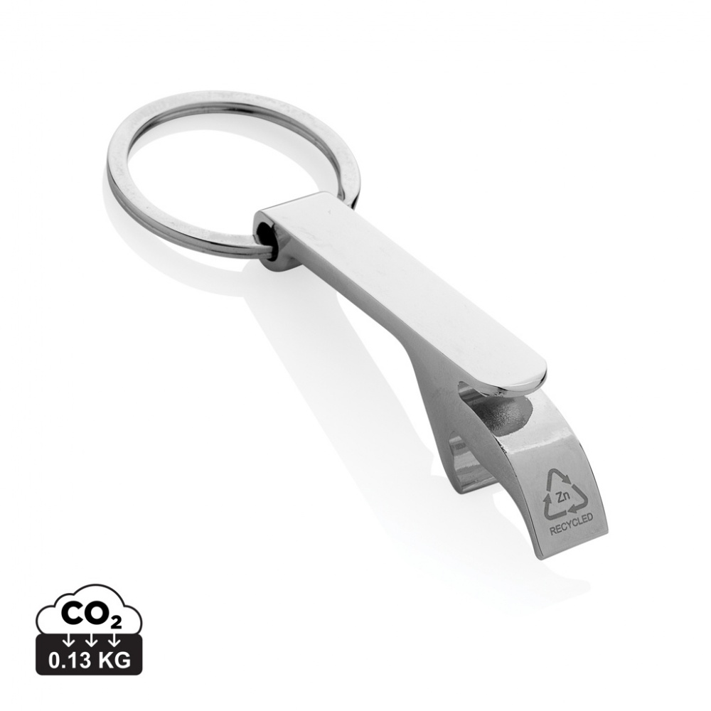 Logotrade promotional gift picture of: RCS recycled zinc alloy bottle opener keychain