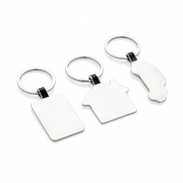 Logo trade corporate gifts image of: RCS recycled zinc alloy car keyring