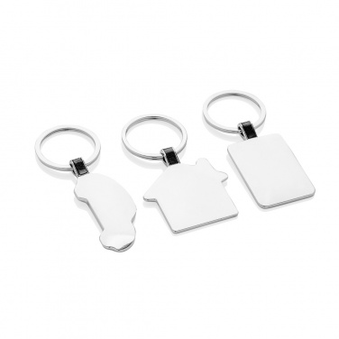 Logo trade corporate gifts image of: RCS recycled zinc alloy car keyring