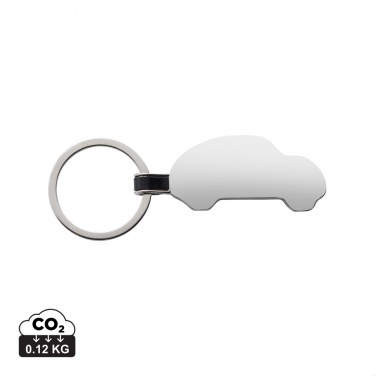 Logo trade corporate gifts image of: RCS recycled zinc alloy car keyring