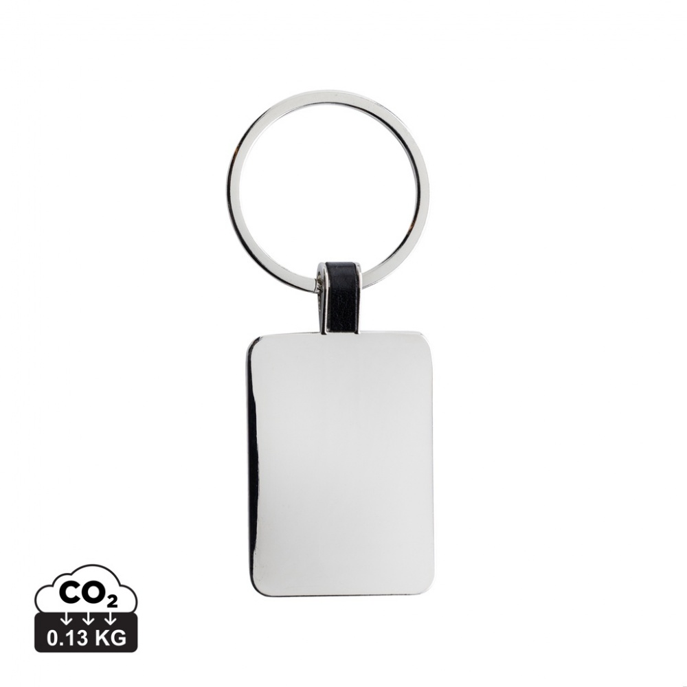 Logotrade corporate gift image of: RCS recycled zinc alloy rectangle keyring