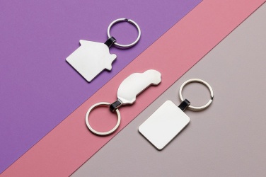 Logo trade corporate gifts image of: RCS recycled zinc alloy rectangle keyring