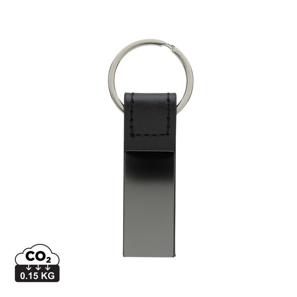 Logo trade promotional item photo of: Luxury PU keychain RCS recycled zinc alloy