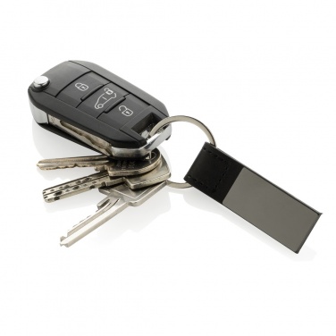 Logotrade corporate gift image of: Luxury PU keychain RCS recycled zinc alloy