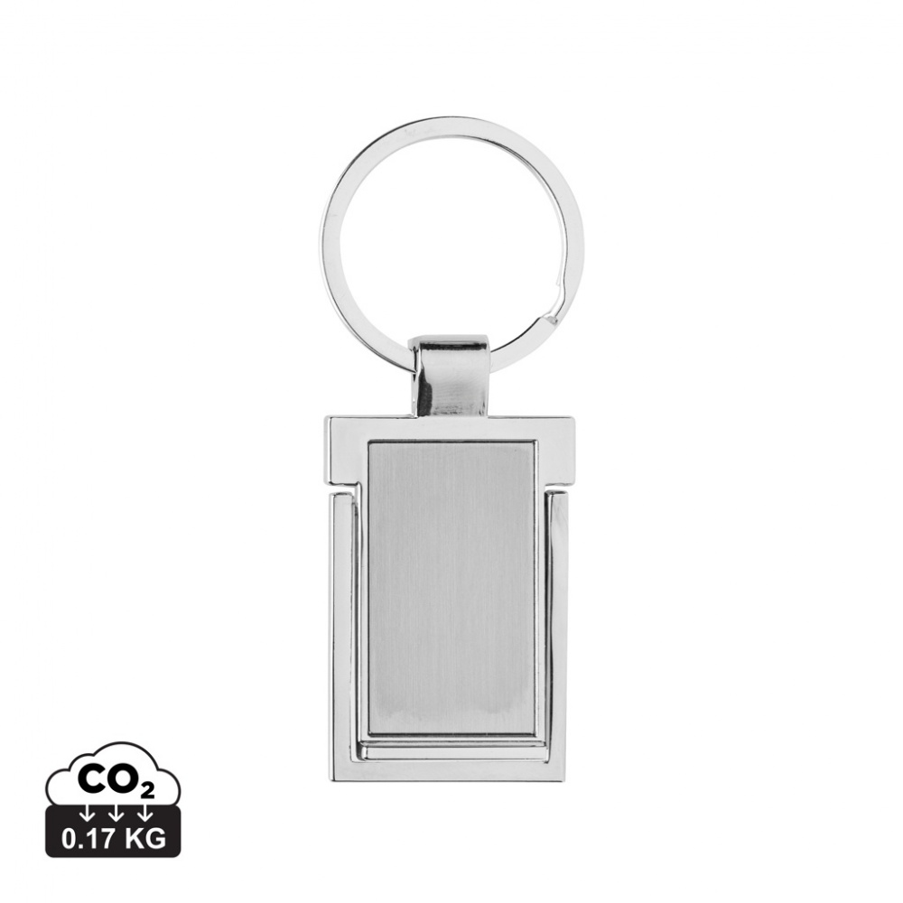 Logo trade promotional items image of: RSC recycled zinc alloy phone stand keychain