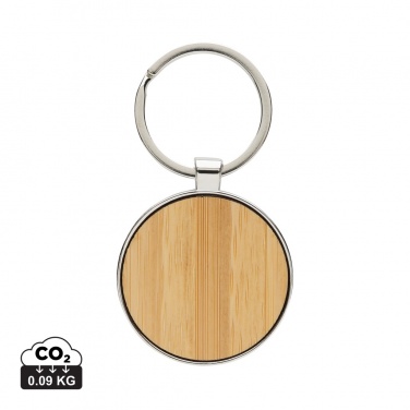 Logotrade promotional giveaways photo of: RCS recycled zinc alloy round keychain with bamboo