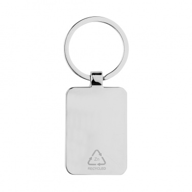 Logotrade promotional item image of: RCS recycled zinc alloy rectangle keychain with bamboo