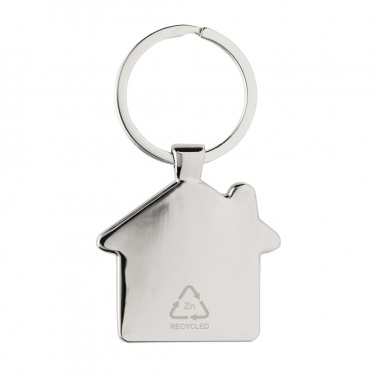 Logotrade business gifts photo of: RCS recycled zinc alloy house keychain with bamboo