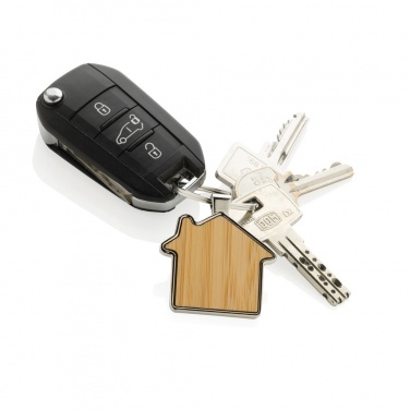 Logotrade promotional giveaways photo of: RCS recycled zinc alloy house keychain with bamboo