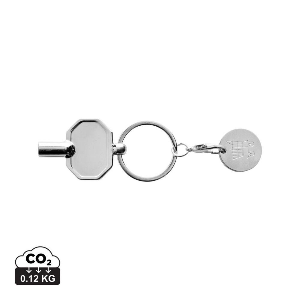 Logotrade advertising products photo of: RCS recycled zinc alloy radiator key keychain with coin