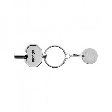 Logotrade promotional gift picture of: RCS recycled zinc alloy radiator key keychain with coin