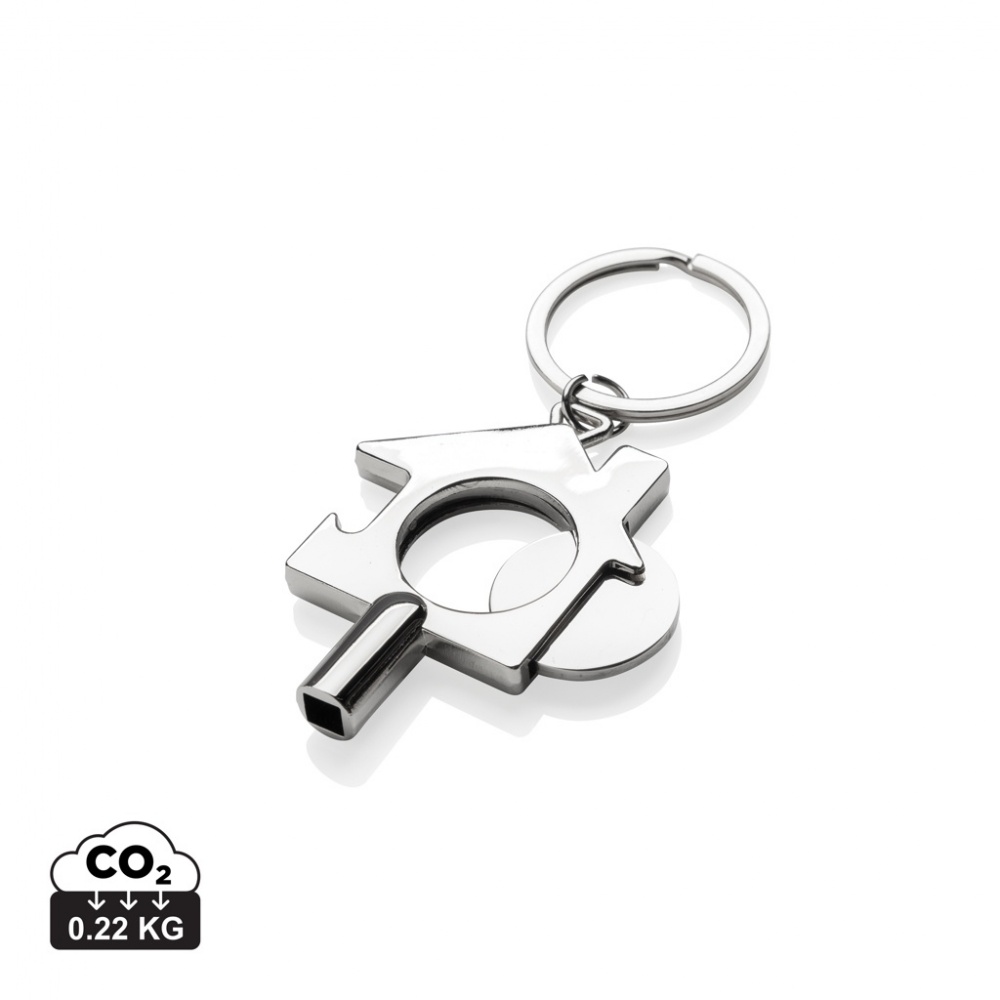 Logotrade promotional gift image of: RCS recycled zinc alloy 3 in 1 keychain