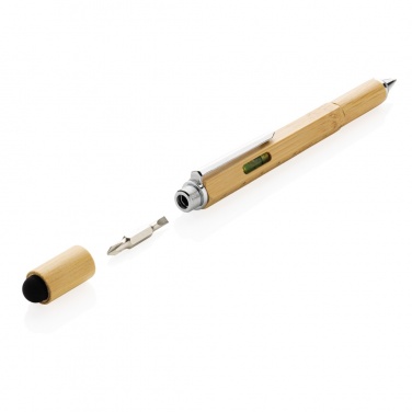 Logo trade promotional product photo of: Bamboo 5-in-1 toolpen