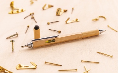 Logo trade business gift photo of: Bamboo 5-in-1 toolpen