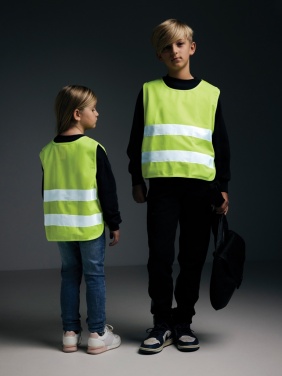 Logotrade promotional merchandise photo of: GRS recycled PET high-visibility safety vest 7-12 years