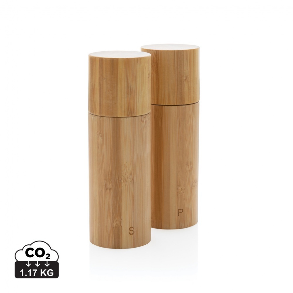 Logo trade promotional merchandise picture of: Ukiyo bamboo salt and pepper mill set