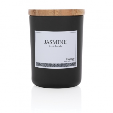 Logo trade advertising products image of: Ukiyo deluxe scented candle with bamboo lid