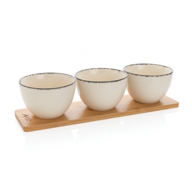 Logotrade promotional item image of: Ukiyo 3pc serving bowl set with bamboo tray