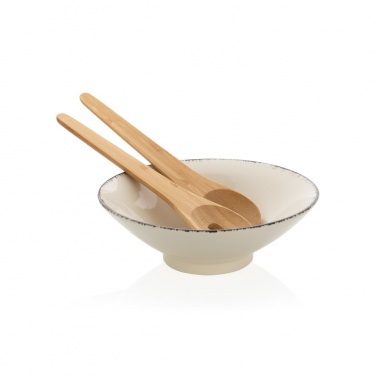 Logo trade promotional giveaways image of: Ukiyo salad bowl with bamboo salad server