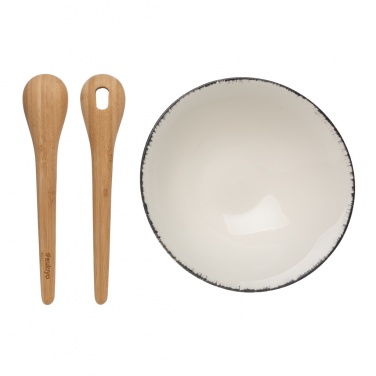 Logo trade corporate gifts picture of: Ukiyo salad bowl with bamboo salad server