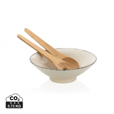 Logo trade business gift photo of: Ukiyo salad bowl with bamboo salad server