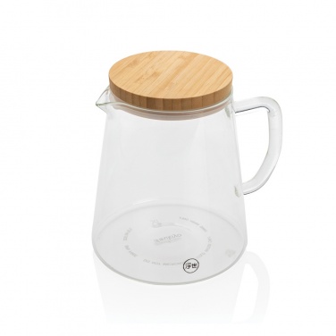 Logotrade advertising products photo of: Ukiyo borosilicate glass carafe with bamboo lid 1.2L