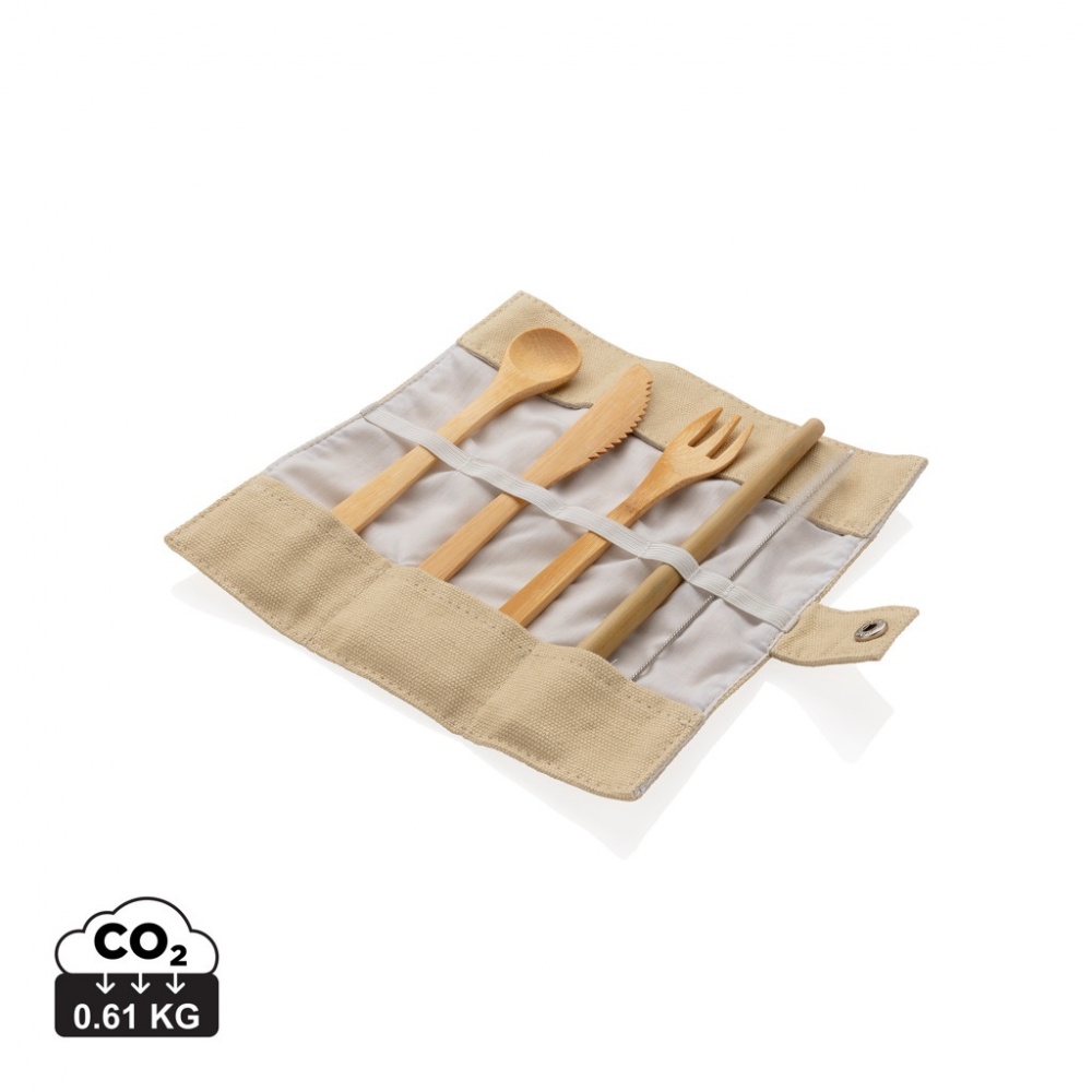 Logotrade promotional merchandise image of: Reusable bamboo travel cutlery set