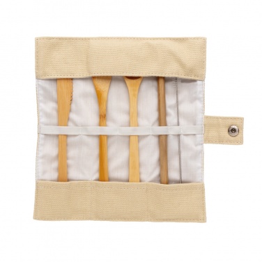 Logotrade promotional giveaway image of: Reusable bamboo travel cutlery set