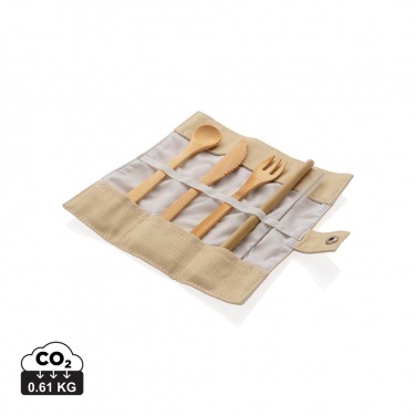 Logotrade advertising product picture of: Reusable bamboo travel cutlery set