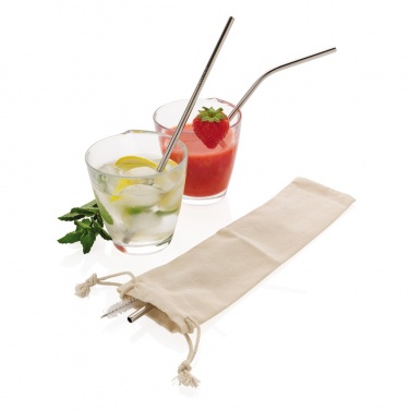 Logo trade promotional products picture of: Reusable stainless steel 3 pcs straw set