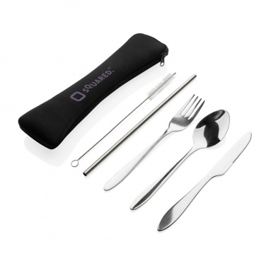 Logotrade promotional product picture of: 4 PCS stainless steel re-usable cutlery set