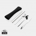 4 PCS stainless steel re-usable cutlery set, silver