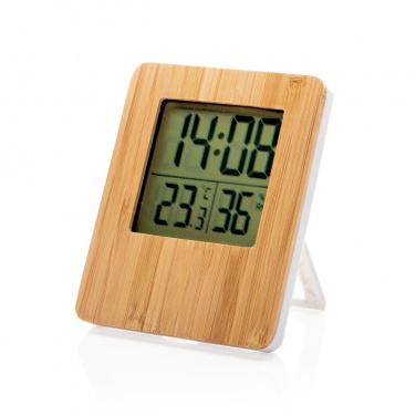 Logo trade promotional gifts image of: Bamboo weather station