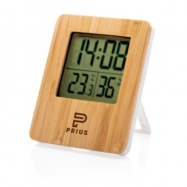 Logo trade business gifts image of: Bamboo weather station