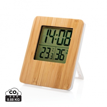 Logo trade promotional products image of: Bamboo weather station