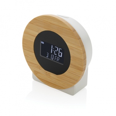 Logotrade promotional giveaway picture of: Utah RCS rplastic and bamboo LCD desk clock