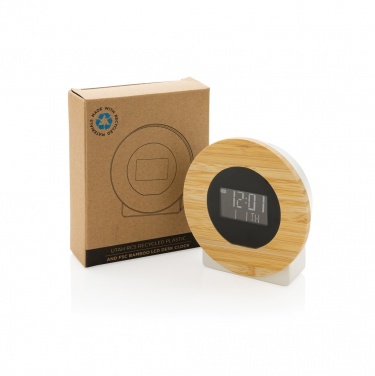 Logotrade promotional gift image of: Utah RCS rplastic and bamboo LCD desk clock