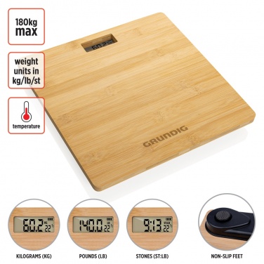 Logo trade promotional giveaways picture of: Grundig Bamboo Digital Body Scale