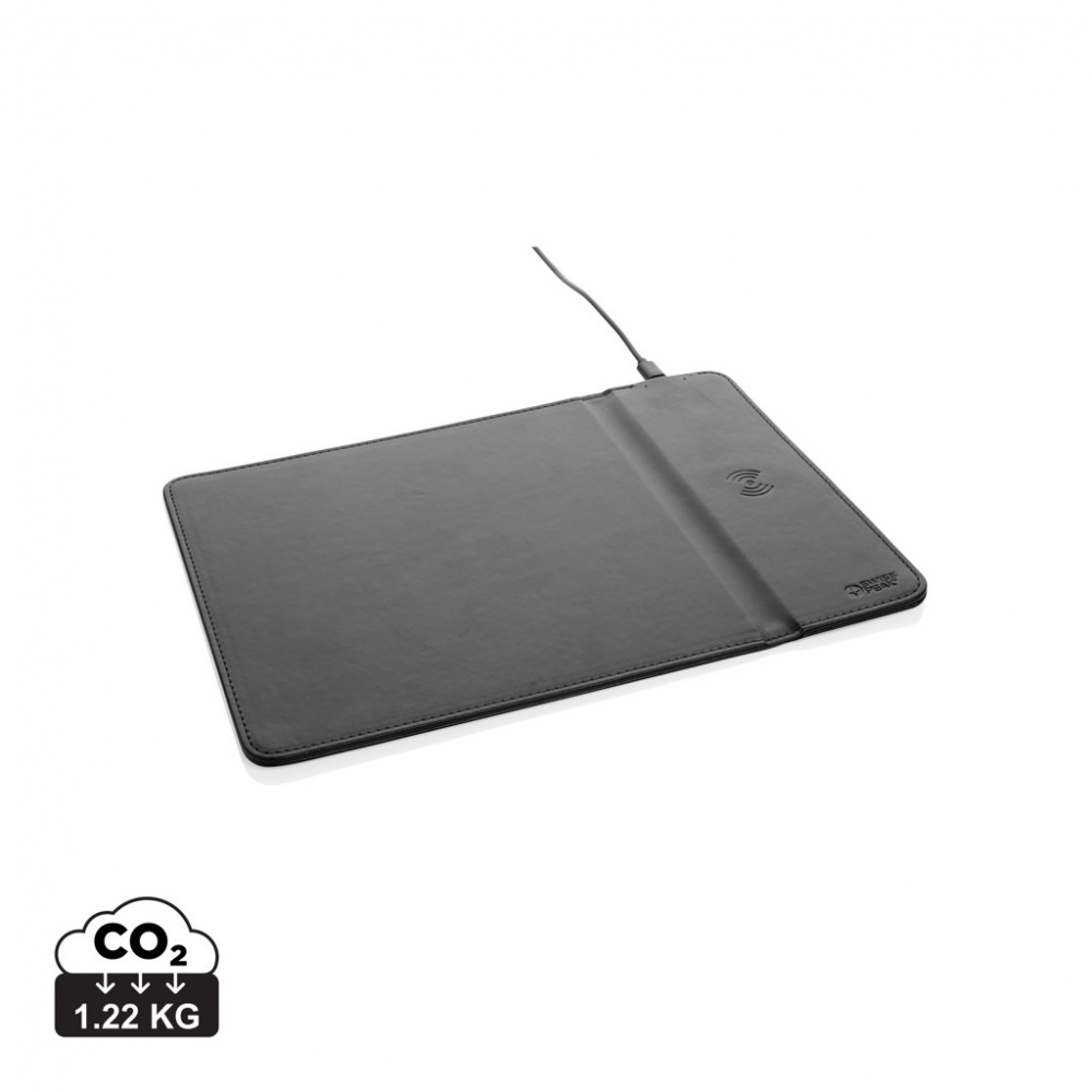 Logotrade promotional gift picture of: Swiss Peak RCS recycled PU 10W wireless charging mousepad