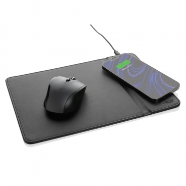 Logo trade promotional giveaway photo of: Swiss Peak RCS recycled PU 10W wireless charging mousepad