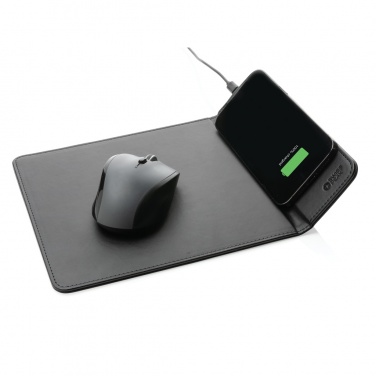 Logo trade promotional products picture of: Swiss Peak RCS recycled PU 10W wireless charging mousepad