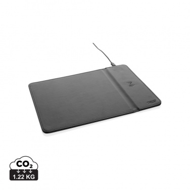 Logo trade business gifts image of: Swiss Peak RCS recycled PU 10W wireless charging mousepad