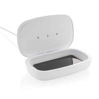 Logo trade promotional merchandise image of: UV-C steriliser box with 5W wireless charger