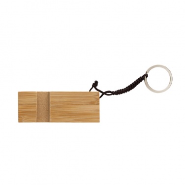 Logo trade promotional giveaway photo of: Standkey bamboo keychain phone stand