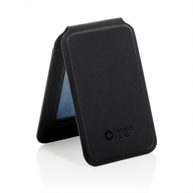 Logo trade corporate gifts image of: Magstand RCS recycled PU magnetic phone wallet with stand